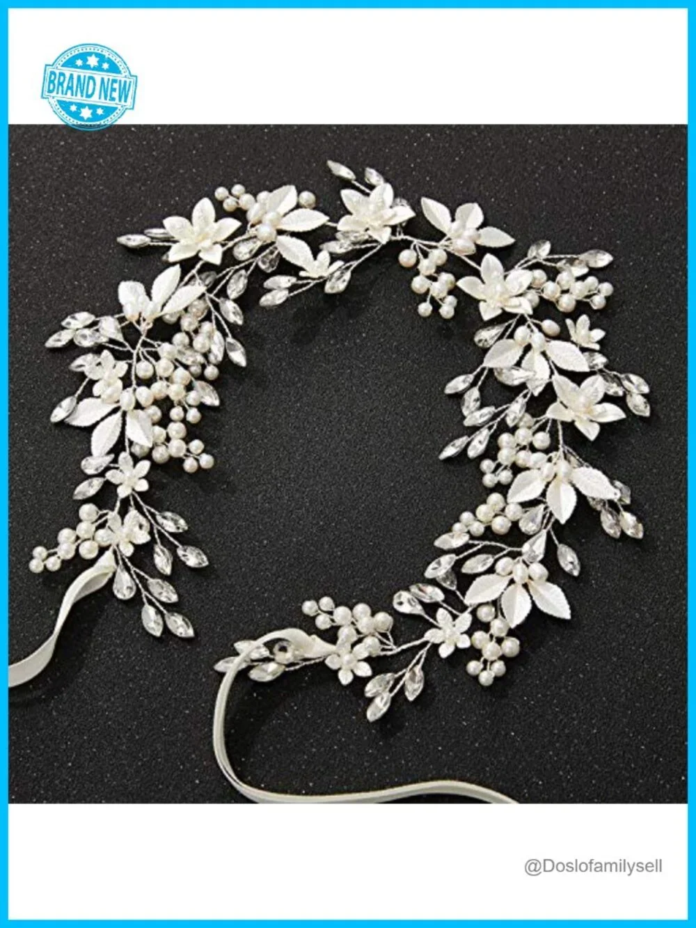 Handmade Rhinestone Wedding Headband Pearl Hair Accessories Bridal Headpiece